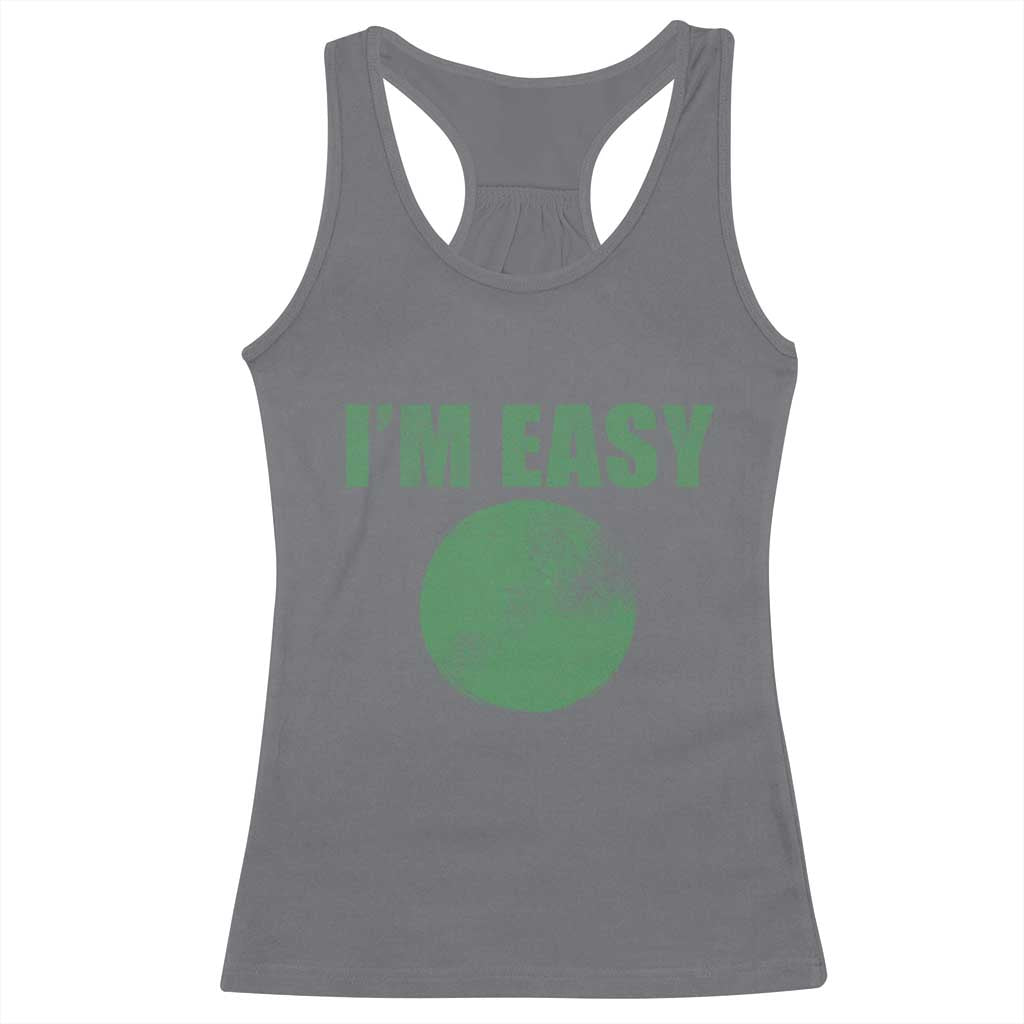 Funny I'm Easy Snowboard Ski Racerback Tank Top Green Circle Retro Mountain Sign TS11 Charcoal Print Your Wear
