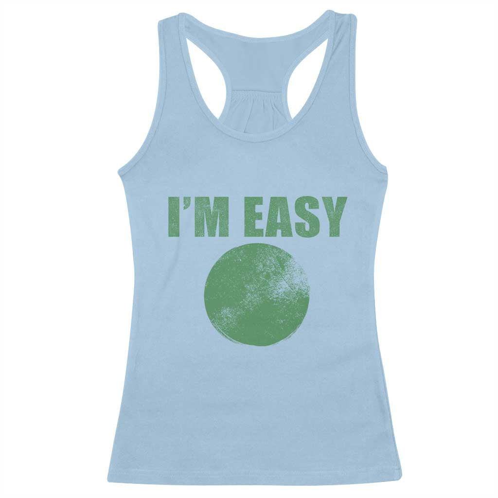 Funny I'm Easy Snowboard Ski Racerback Tank Top Green Circle Retro Mountain Sign TS11 Light Blue Print Your Wear