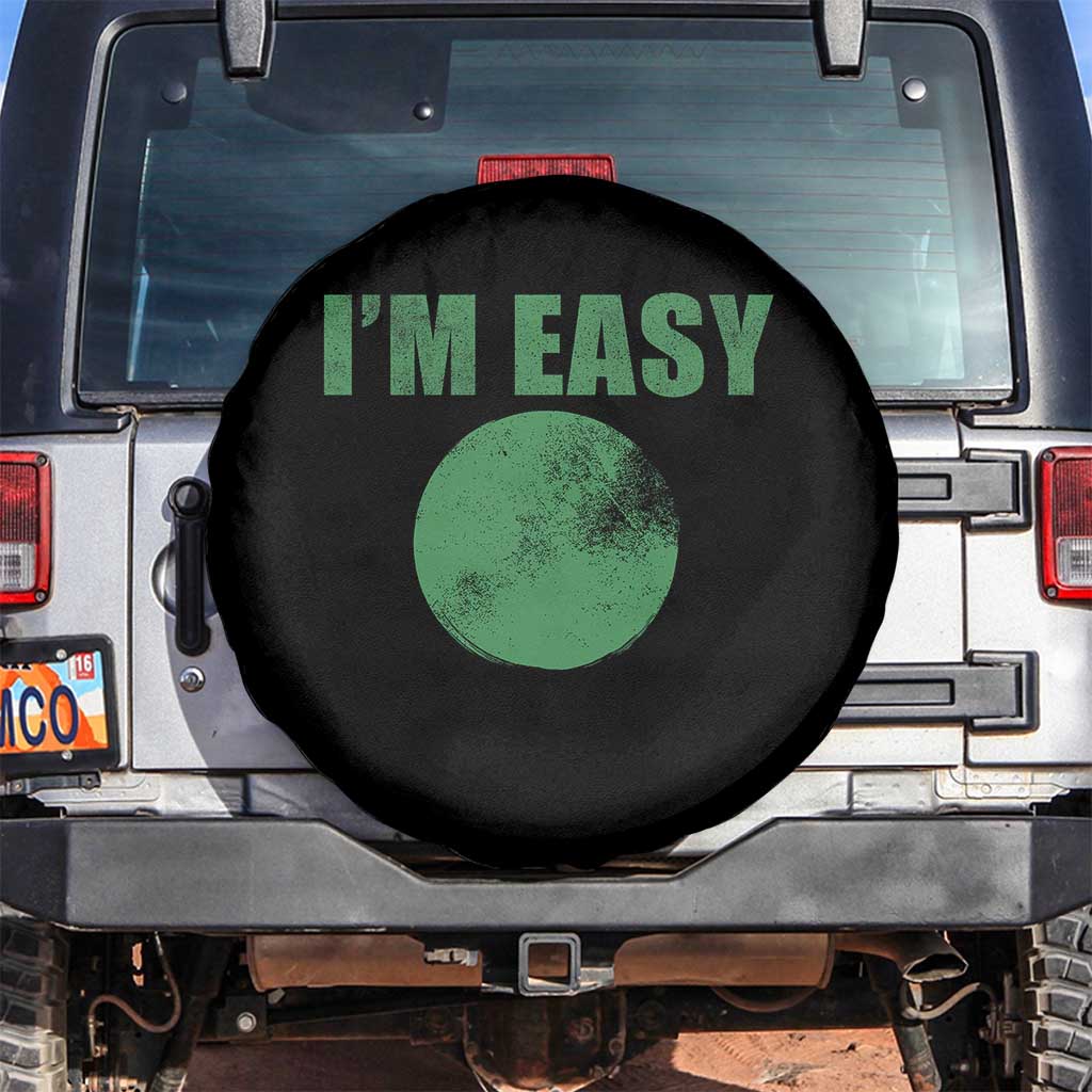 Funny I'm Easy Snowboard Ski Spare Tire Cover Green Circle Retro Mountain Sign TS11 No hole Black Print Your Wear