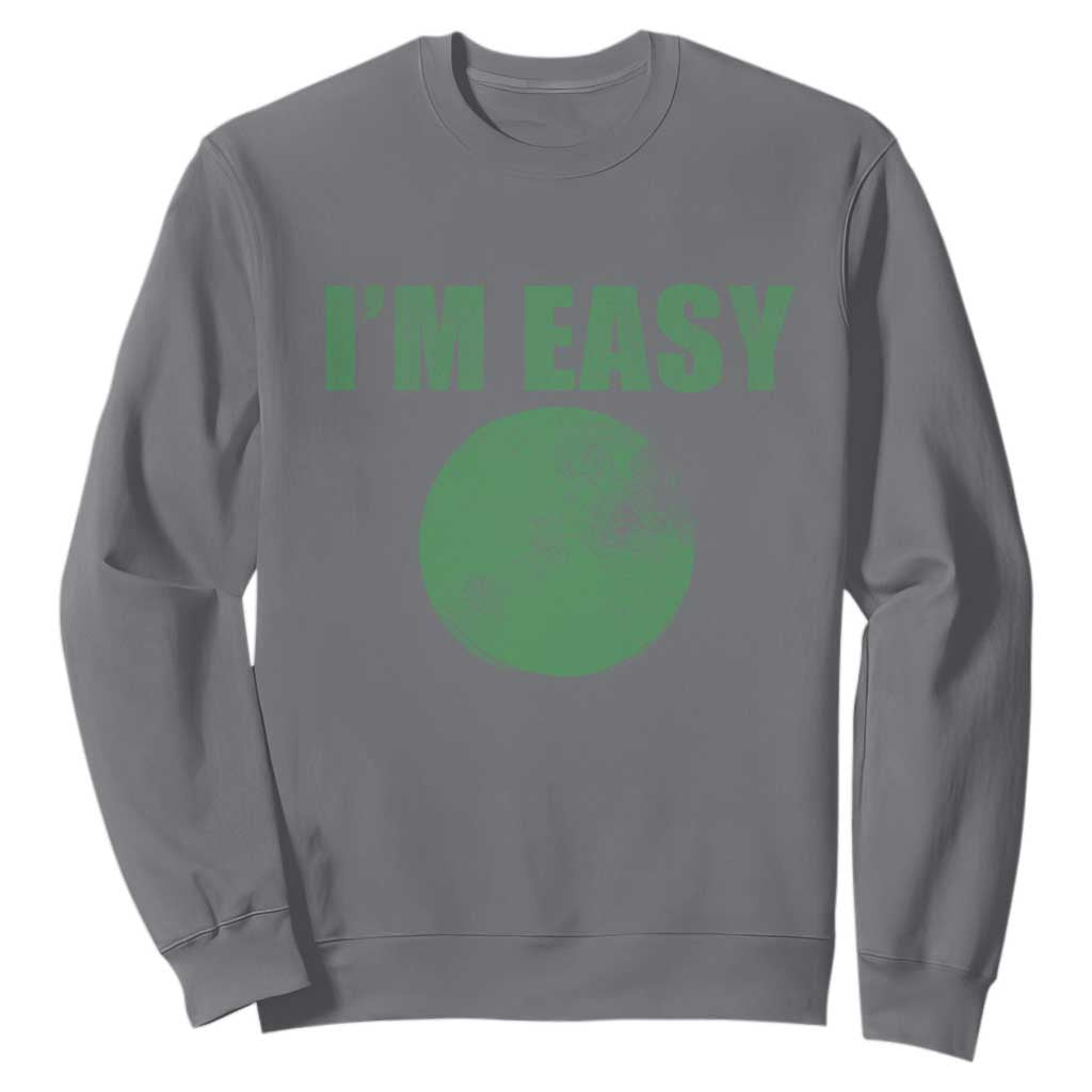 Funny I'm Easy Snowboard Ski Sweatshirt Green Circle Retro Mountain Sign TS11 Charcoal Print Your Wear