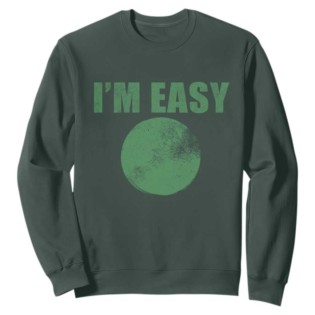 Funny I'm Easy Snowboard Ski Sweatshirt Green Circle Retro Mountain Sign TS11 Dark Forest Green Print Your Wear