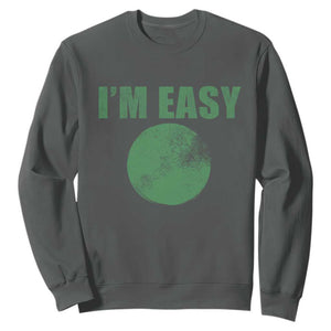 Funny I'm Easy Snowboard Ski Sweatshirt Green Circle Retro Mountain Sign TS11 Dark Heather Print Your Wear