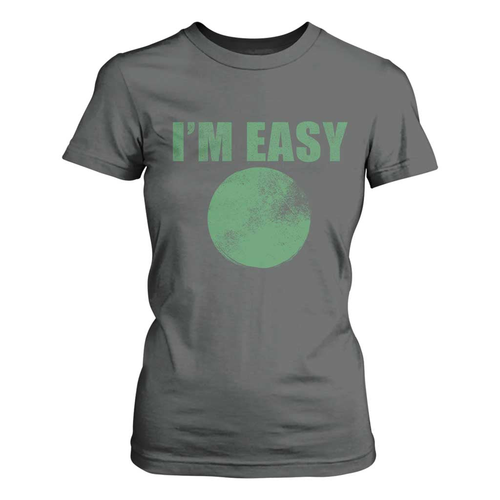 Funny I'm Easy Snowboard Ski T Shirt For Women Green Circle Retro Mountain Sign TS11 Dark Heather Print Your Wear