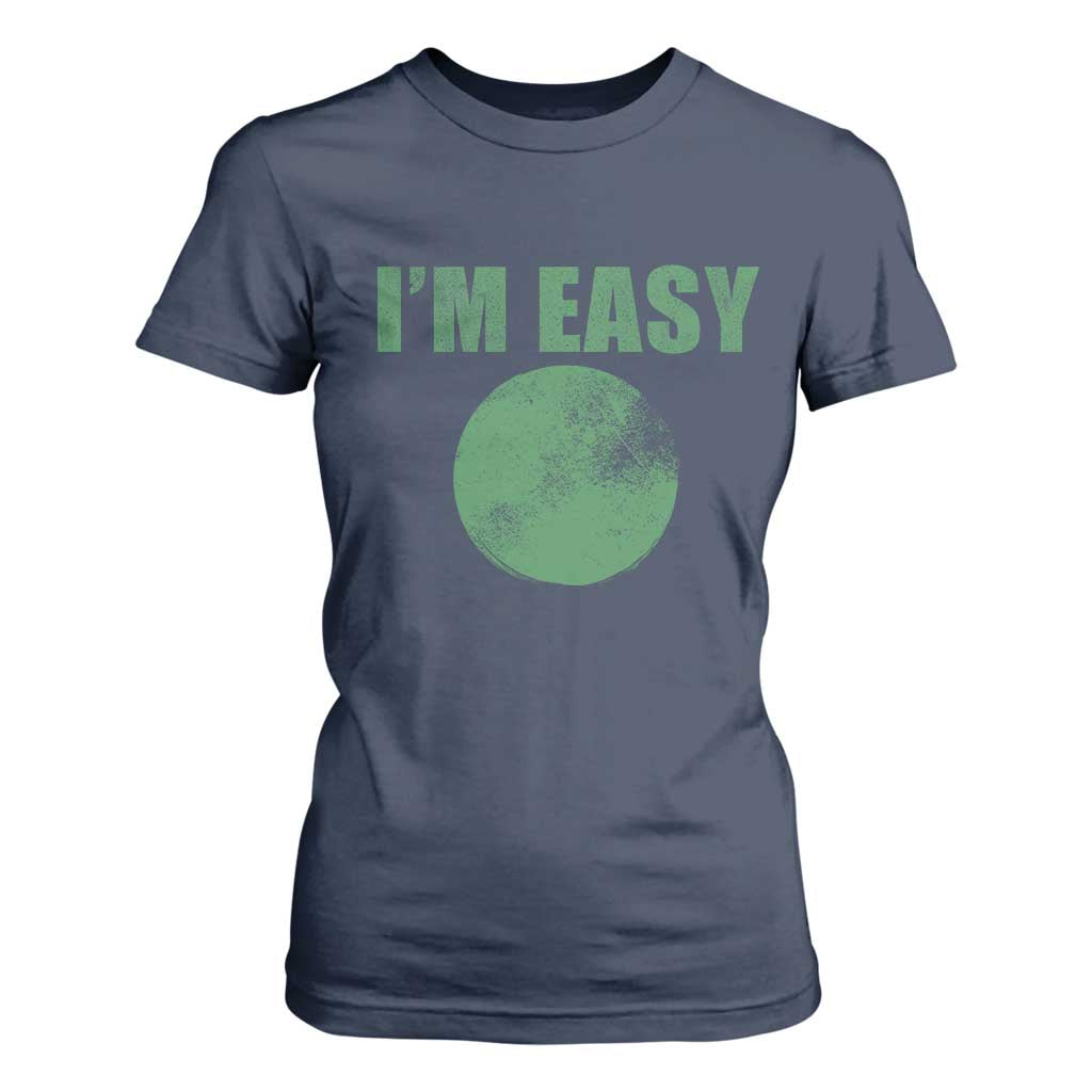 Funny I'm Easy Snowboard Ski T Shirt For Women Green Circle Retro Mountain Sign TS11 Navy Print Your Wear