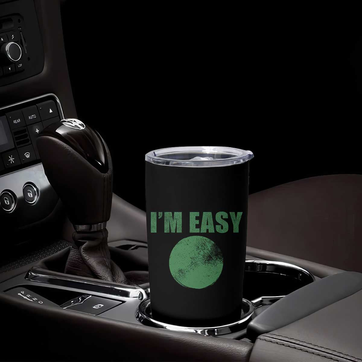 Funny I'm Easy Snowboard Ski Tumbler Cup Green Circle Retro Mountain Sign TS11 Print Your Wear