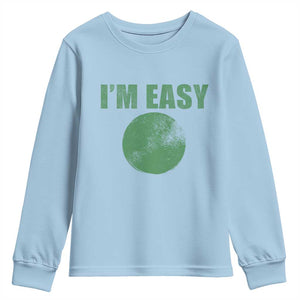 Funny I'm Easy Snowboard Ski Youth Sweatshirt Green Circle Retro Mountain Sign TS11 Light Blue Print Your Wear