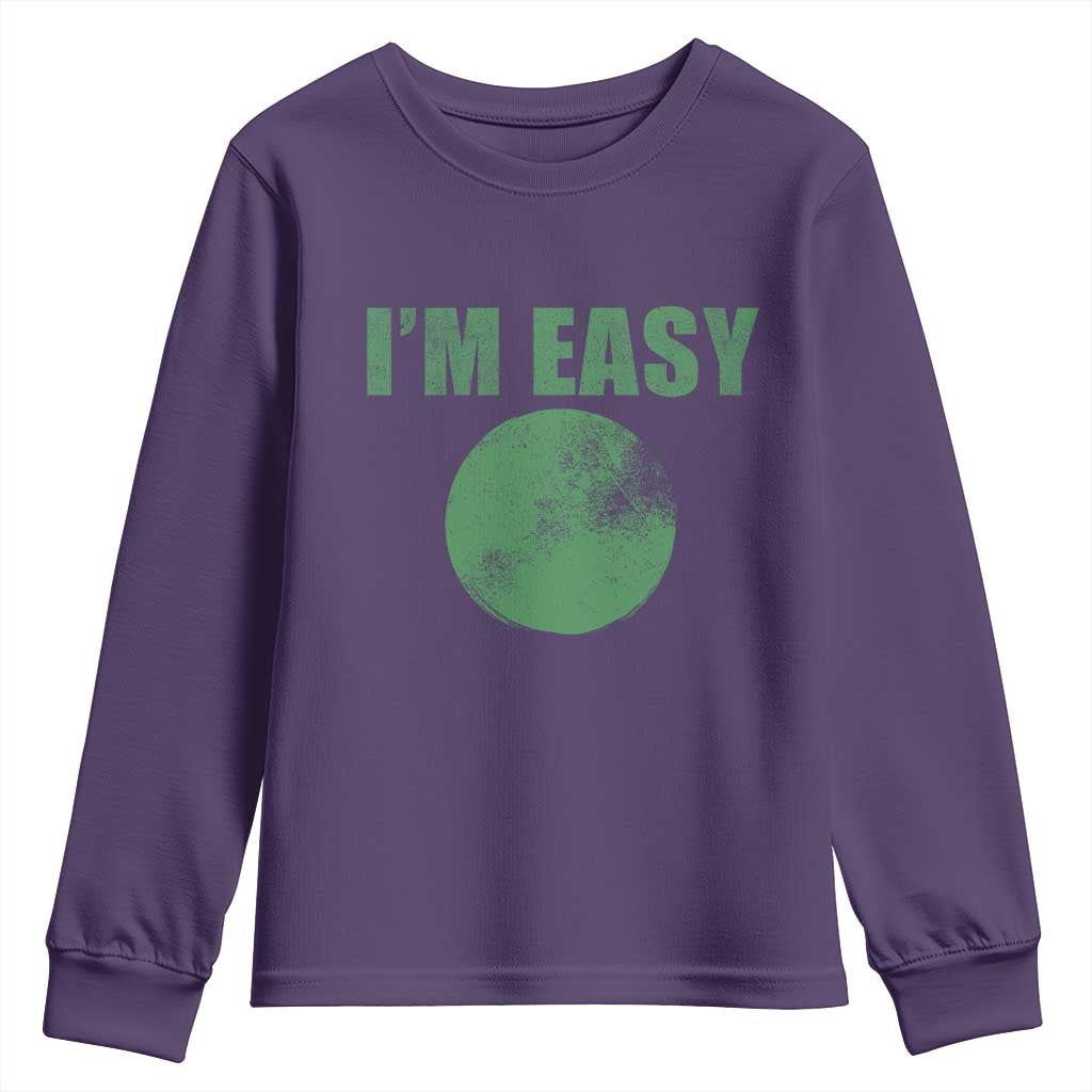 Funny I'm Easy Snowboard Ski Youth Sweatshirt Green Circle Retro Mountain Sign TS11 Purple Print Your Wear