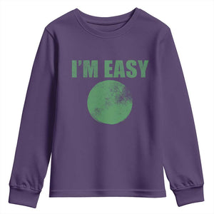 Funny I'm Easy Snowboard Ski Youth Sweatshirt Green Circle Retro Mountain Sign TS11 Purple Print Your Wear