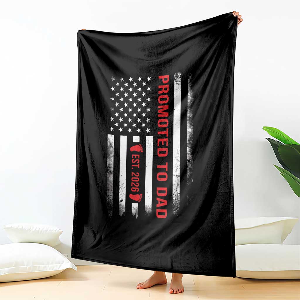 Promoted To Dad Est 2026 Throw Blanket New Dad 2026 Baby Announcement TS11 Print Your Wear
