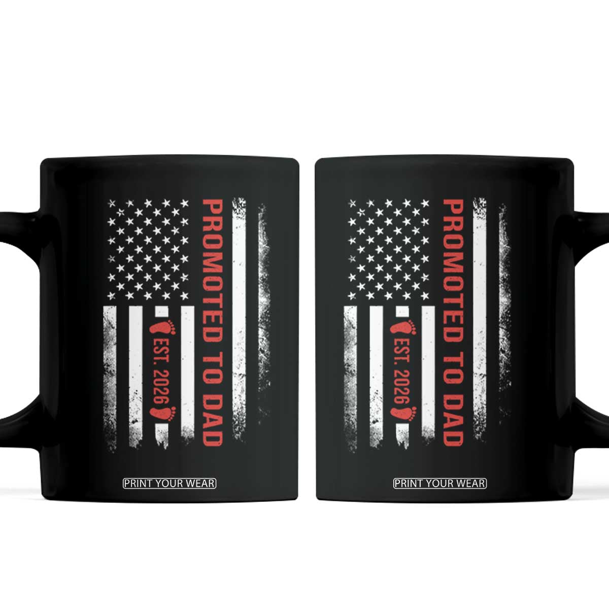 Promoted To Dad Est 2026 Coffee Mug New Dad 2026 Baby Announcement TS11 Black Print Your Wear