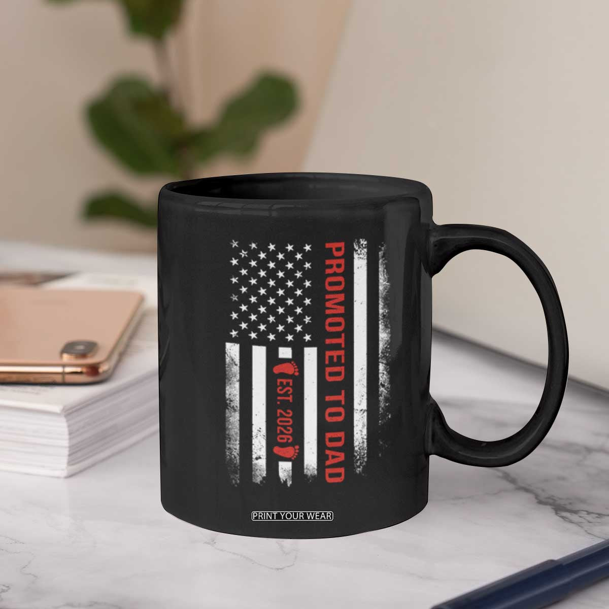 Promoted To Dad Est 2026 Coffee Mug New Dad 2026 Baby Announcement TS11 Print Your Wear