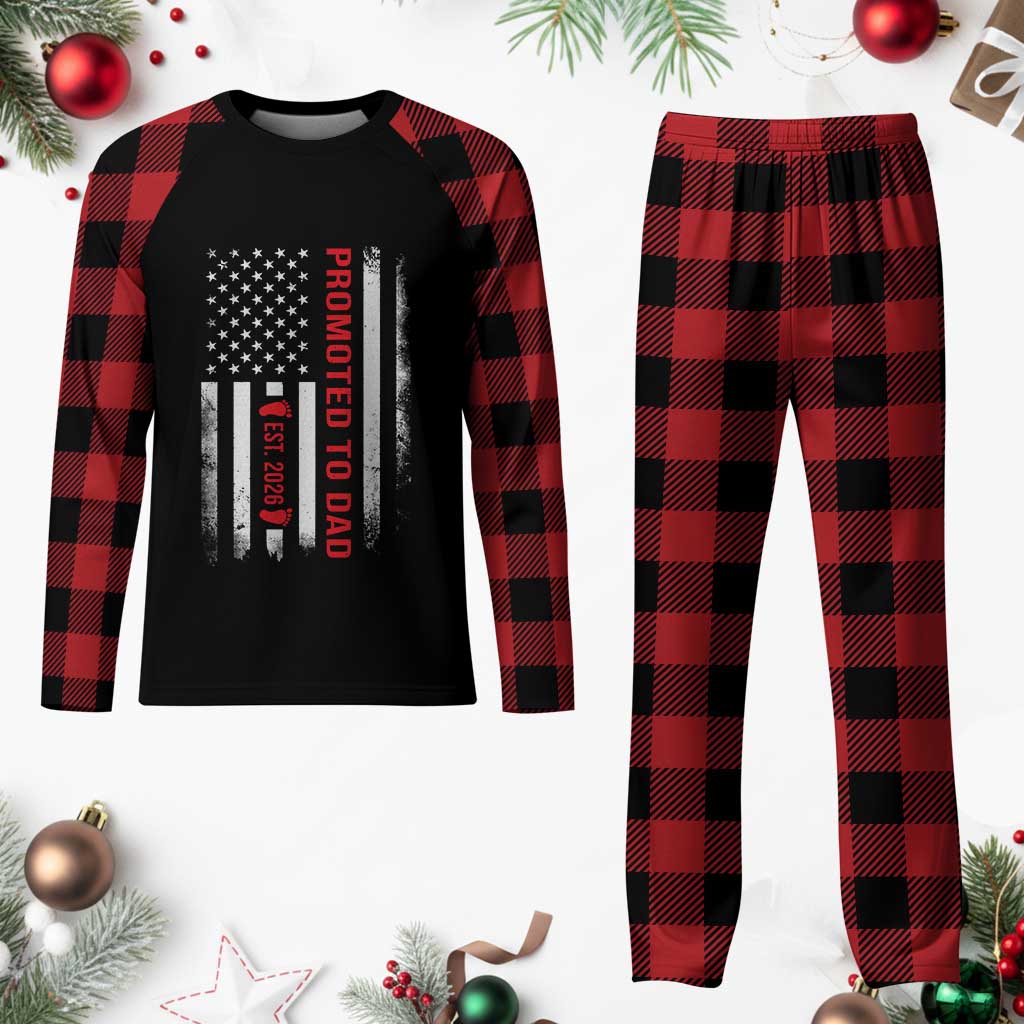 Promoted To Dad Est 2026 Plaid Pajama Set New Dad 2026 Baby Announcement TS11 Buffalo Plaid Print Your Wear