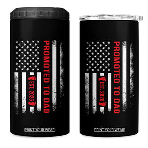 Promoted To Dad Est 2026 4 in 1 Can Cooler Tumbler New Dad 2026 Baby Announcement TS11 One Size: 16 oz Black Print Your Wear
