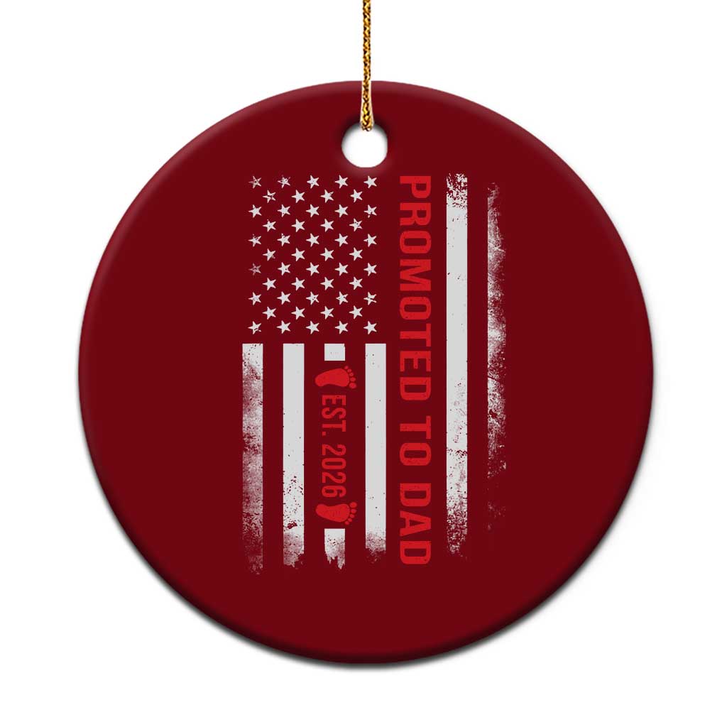 Promoted To Dad Est 2026 Ceramic Ornament New Dad 2026 Baby Announcement TS11 1pc Red Print Your Wear