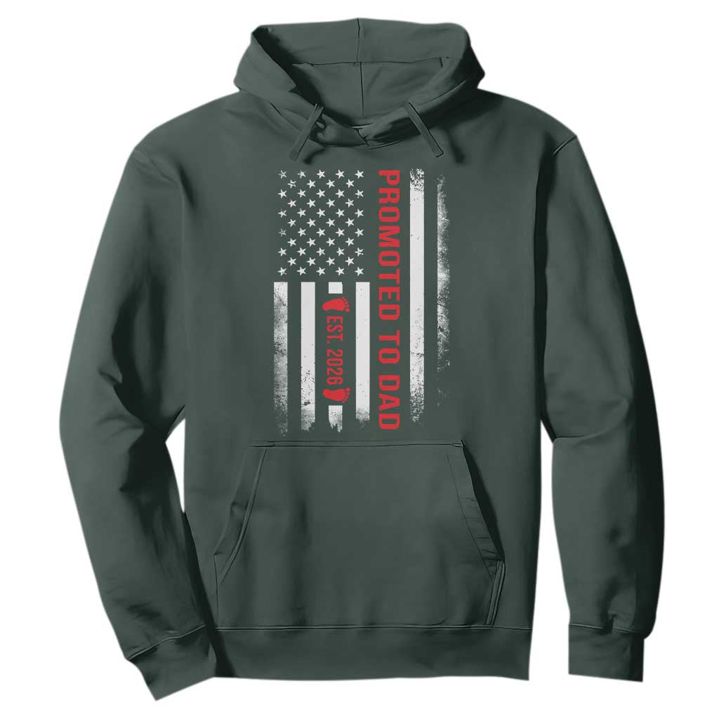 Promoted To Dad Est 2026 Hoodie New Dad 2026 Baby Announcement TS11 Dark Forest Green Print Your Wear