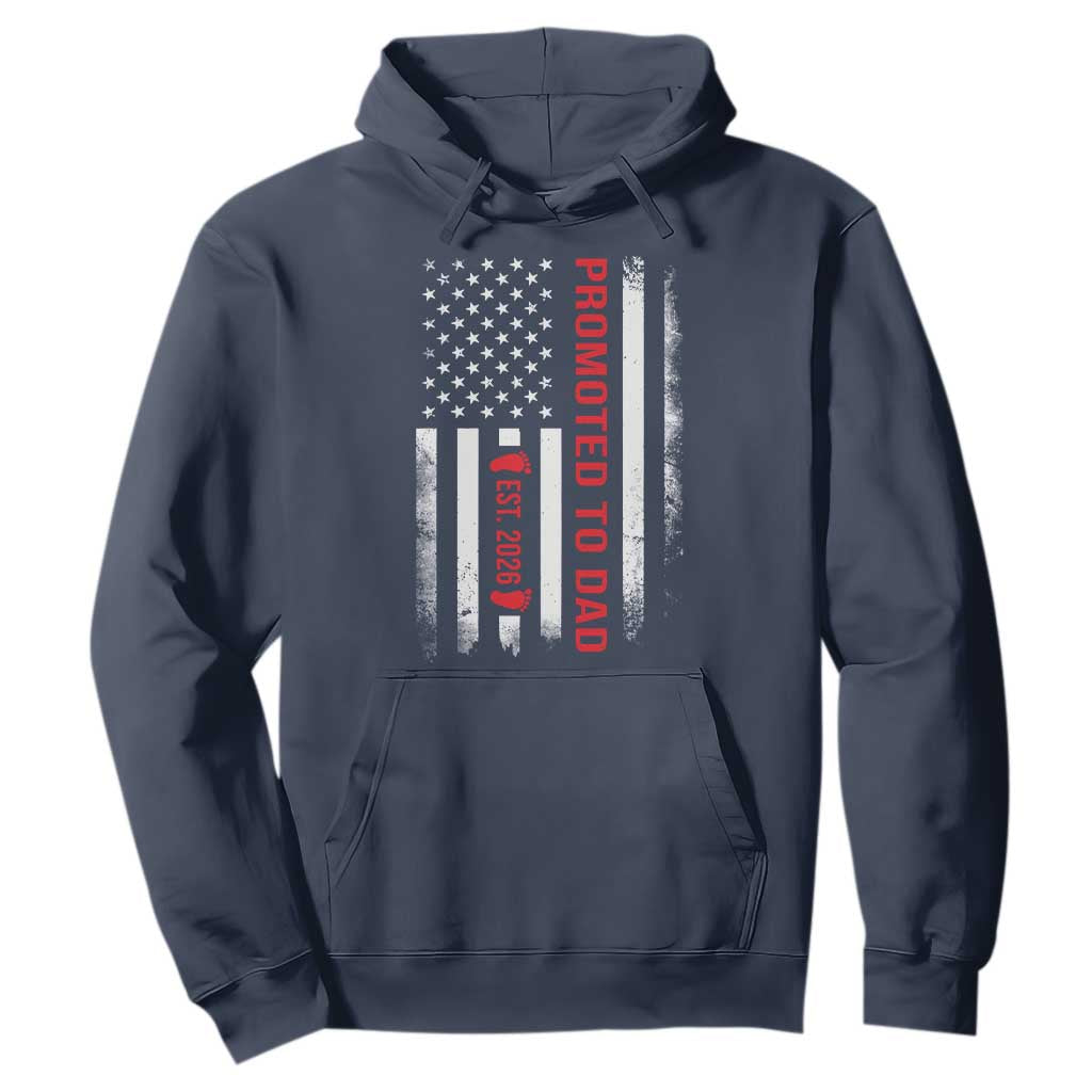 Promoted To Dad Est 2026 Hoodie New Dad 2026 Baby Announcement TS11 Navy Print Your Wear