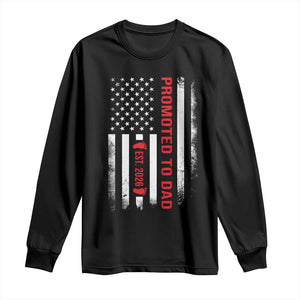 Promoted To Dad Est 2026 Long Sleeve Shirt New Dad 2026 Baby Announcement TS11 Black Print Your Wear