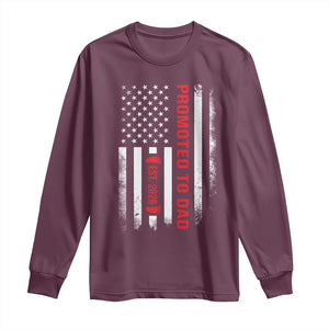 Promoted To Dad Est 2026 Long Sleeve Shirt New Dad 2026 Baby Announcement TS11 Maroon Print Your Wear