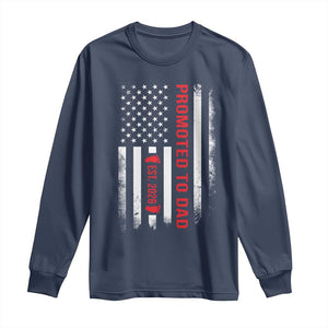 Promoted To Dad Est 2026 Long Sleeve Shirt New Dad 2026 Baby Announcement TS11 Navy Print Your Wear