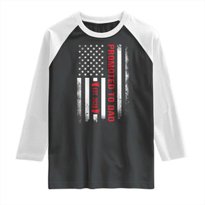 Promoted To Dad Est 2026 Raglan Shirt New Dad 2026 Baby Announcement TS11 Black White Print Your Wear
