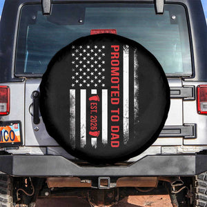 Promoted To Dad Est 2026 Spare Tire Cover New Dad 2026 Baby Announcement TS11 No hole Black Print Your Wear