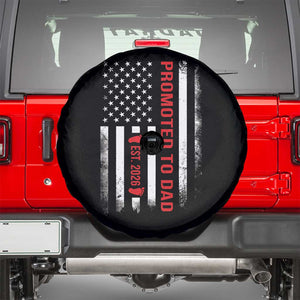Promoted To Dad Est 2026 Spare Tire Cover New Dad 2026 Baby Announcement TS11 Black Print Your Wear
