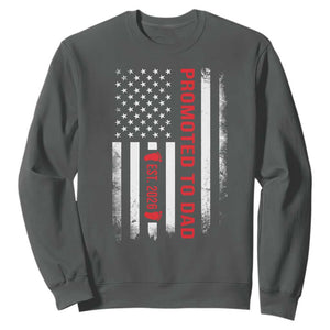 Promoted To Dad Est 2026 Sweatshirt New Dad 2026 Baby Announcement TS11 Dark Heather Print Your Wear