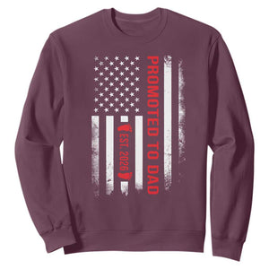 Promoted To Dad Est 2026 Sweatshirt New Dad 2026 Baby Announcement TS11 Maroon Print Your Wear