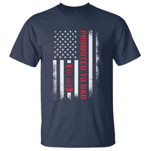 Promoted To Dad Est 2026 T Shirt - New Dad 2026 Baby Announcement Father Gift Tee TS11 Navy Print Your Wear