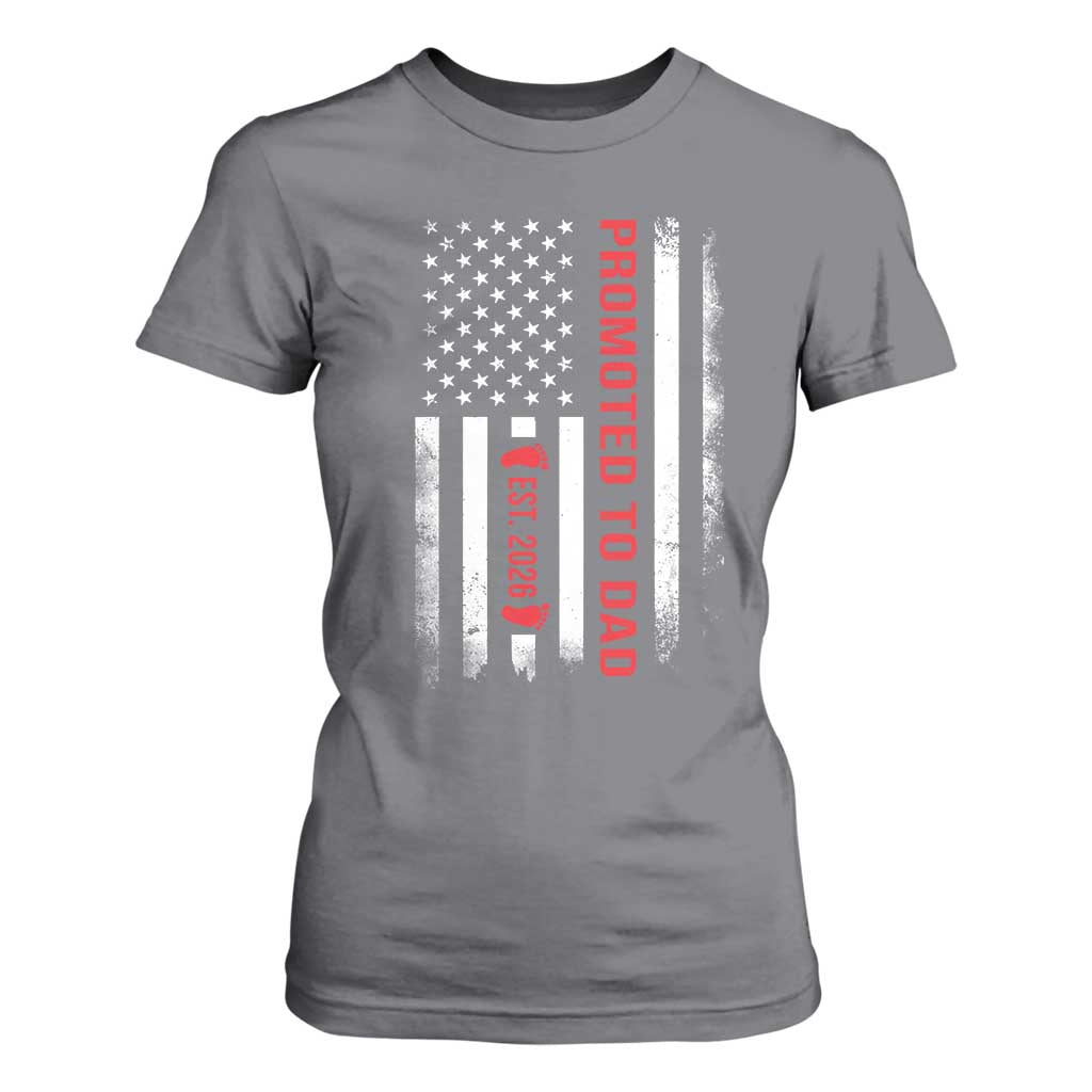 Promoted To Dad Est 2026 T Shirt For Women New Dad 2026 Baby Announcement TS11 Charcoal Print Your Wear