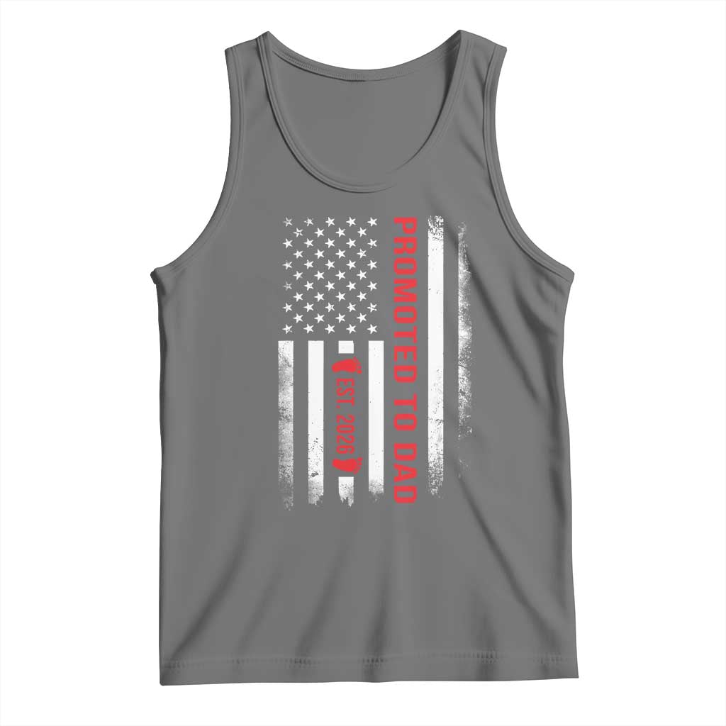 Promoted To Dad Est 2026 Tank Top New Dad 2026 Baby Announcement TS11 Black Heather Print Your Wear