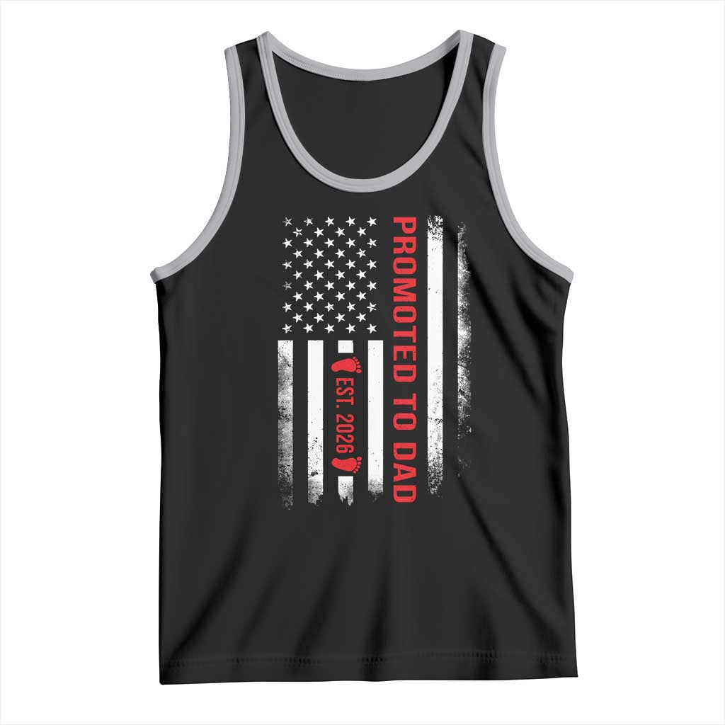 Promoted To Dad Est 2026 Tank Top New Dad 2026 Baby Announcement TS11 Black Athletic Heather Print Your Wear