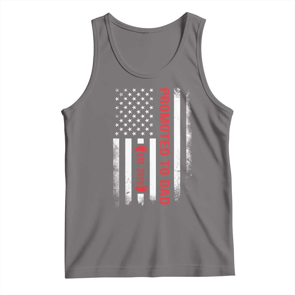 Promoted To Dad Est 2026 Tank Top New Dad 2026 Baby Announcement TS11 Deep Heather Print Your Wear