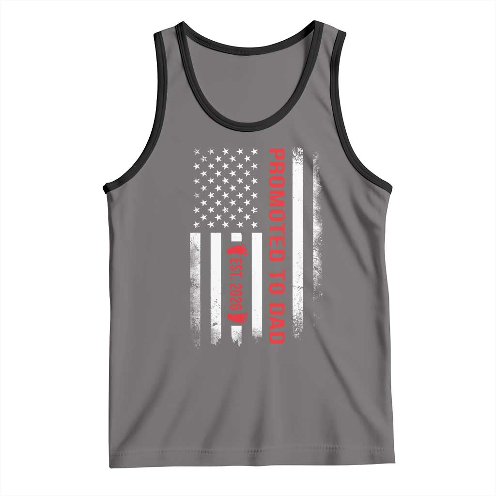 Promoted To Dad Est 2026 Tank Top New Dad 2026 Baby Announcement TS11 Deep Heather Black Print Your Wear