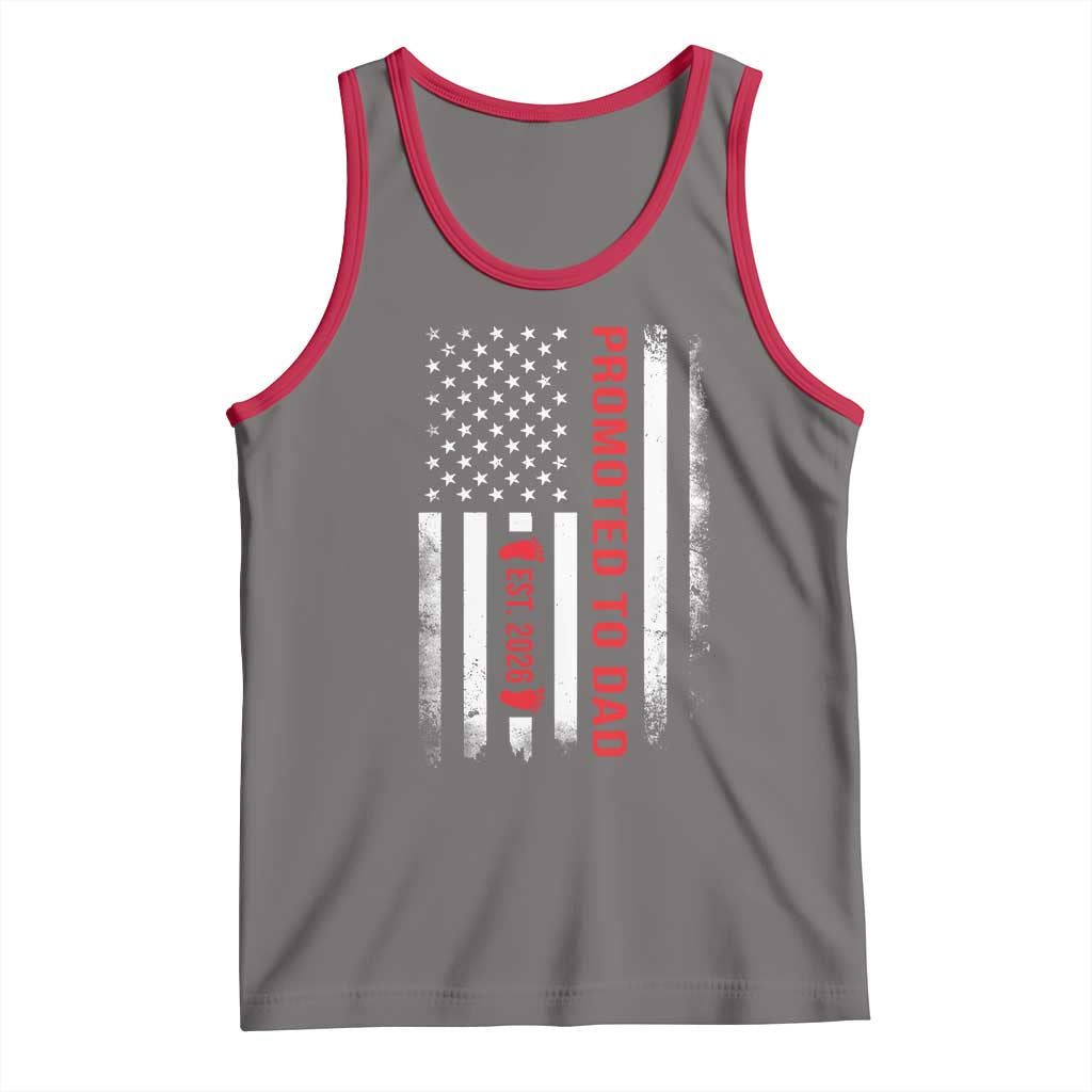 Promoted To Dad Est 2026 Tank Top New Dad 2026 Baby Announcement TS11 Deep Heather Red Print Your Wear