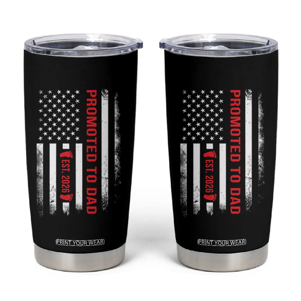Promoted To Dad Est 2026 Tumbler Cup New Dad 2026 Baby Announcement TS11 Black Print Your Wear