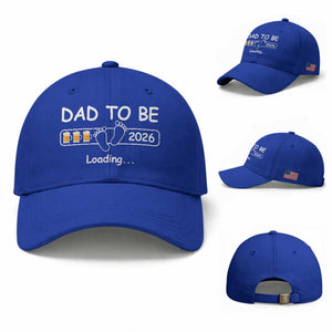 Funny Dad To Be 2026 Loading Baseball Cap New Dad Beer Lover TS11 Baseball Cap Universal Fit Royal Blue Print Your Wear