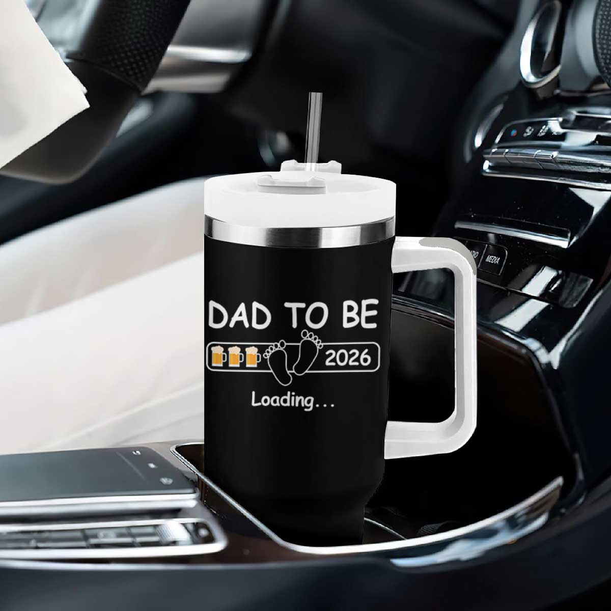 Funny Dad To Be 2026 Loading Tumbler With Handle New Dad Beer Lover TS11 Print Your Wear