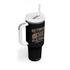 Retired 2026 Not My Problem Anymore Tumbler With Handle Funny Retirement Vintage American Flag TS11 Print Your Wear