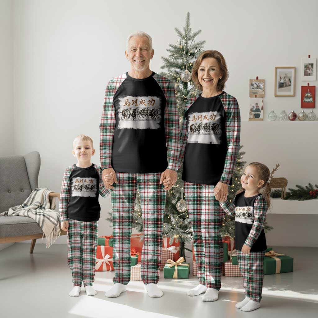 Year of The Horse 2026 Plaid Pajama Set Gallop Of The 8 Horses Lunar New Year TS11 Christmas Plaid Print Your Wear