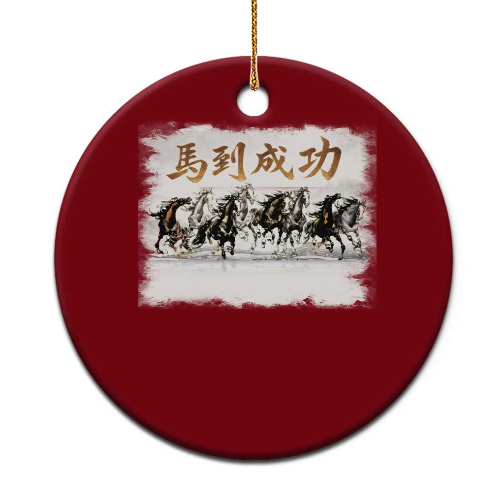 Year of The Horse 2026 Ceramic Ornament Gallop Of The 8 Horses Lunar New Year TS11 1pc Red Print Your Wear