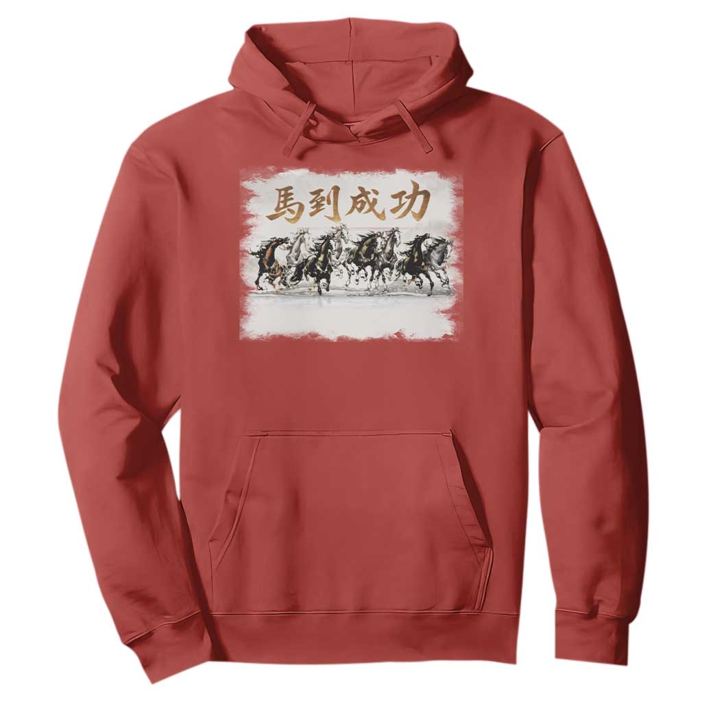 Year of The Horse 2026 Hoodie Gallop Of The 8 Horses Lunar New Year TS11 Red Print Your Wear