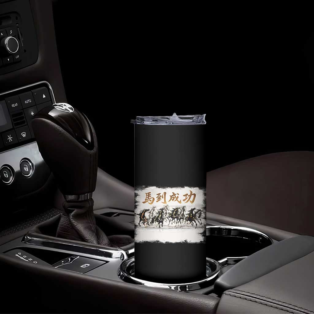Year of The Horse 2026 Skinny Tumbler Gallop Of The 8 Horses Lunar New Year TS11 Print Your Wear