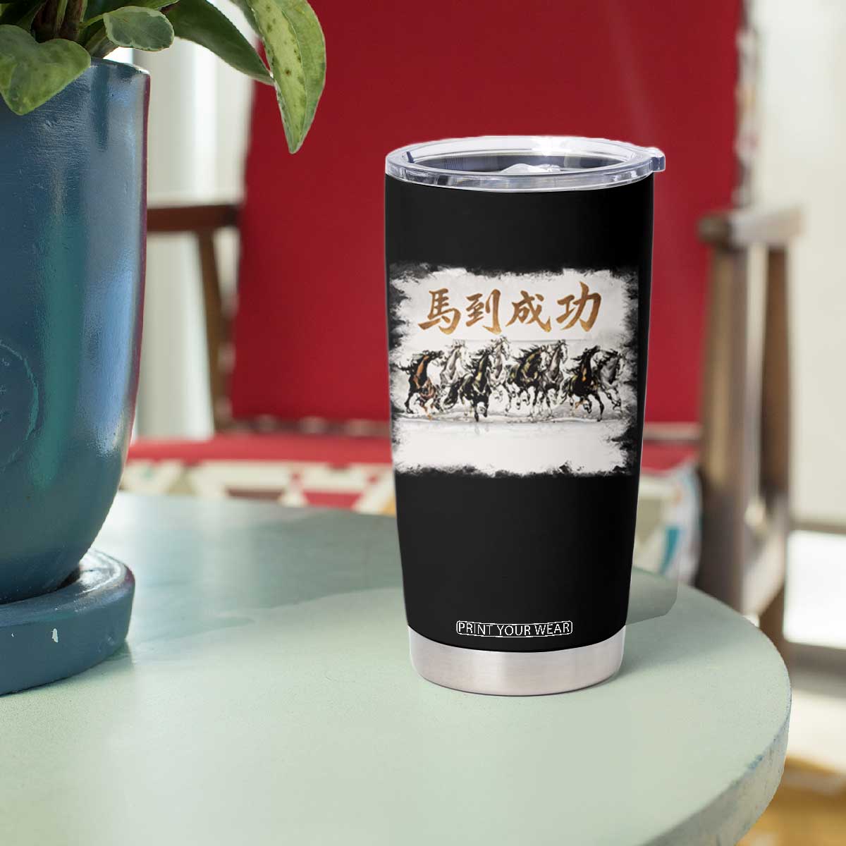 Year of The Horse 2026 Tumbler Cup Gallop Of The 8 Horses Lunar New Year TS11 Print Your Wear