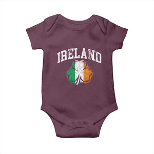 Irish Pride Baby Onesie Ireland Shamrock Flag St Patricks Day TS11 Maroon Print Your Wear