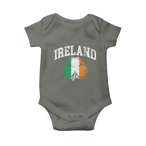 Irish Pride Baby Onesie Ireland Shamrock Flag St Patricks Day TS11 Military Green Print Your Wear