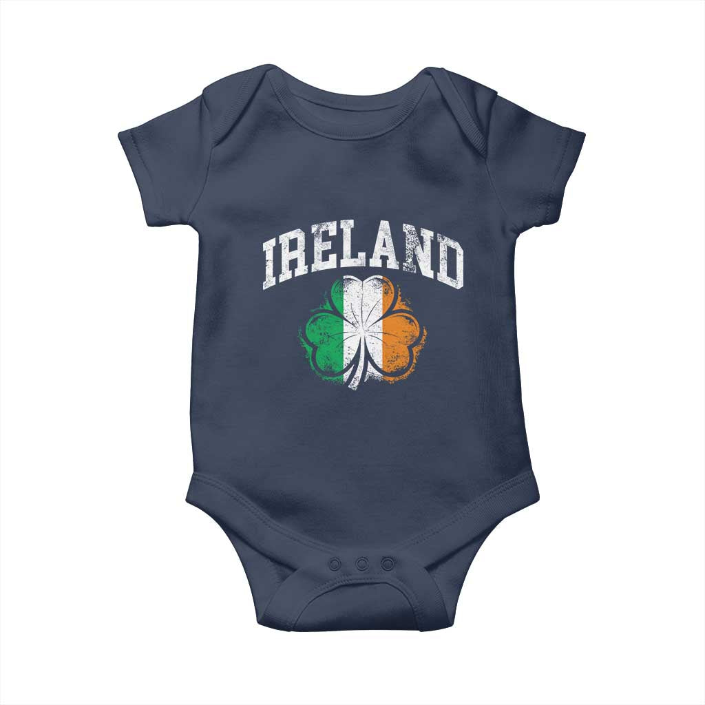 Irish Pride Baby Onesie Ireland Shamrock Flag St Patricks Day TS11 Navy Print Your Wear