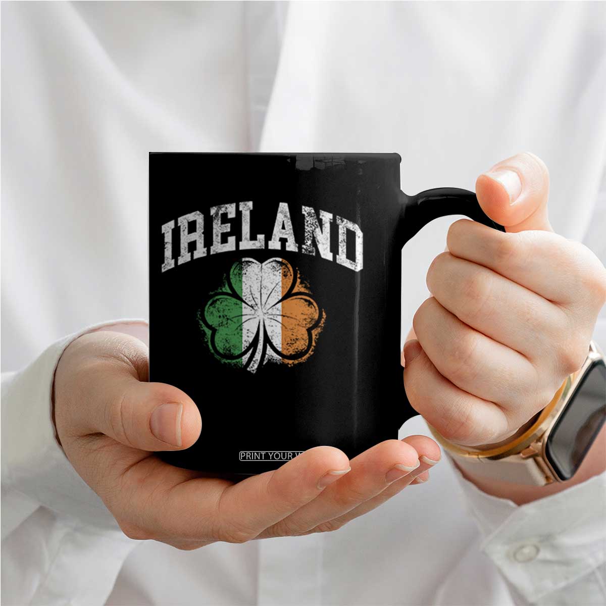 Irish Pride Coffee Mug Ireland Shamrock Flag St Patricks Day TS11 Print Your Wear