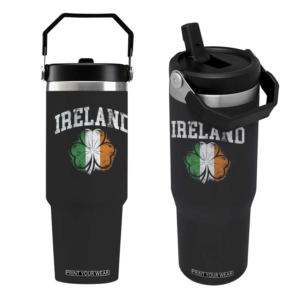 Irish Pride Flip Straw Tumbler Ireland Shamrock Flag St Patricks Day TS11 One Size: 30 oz Black Print Your Wear