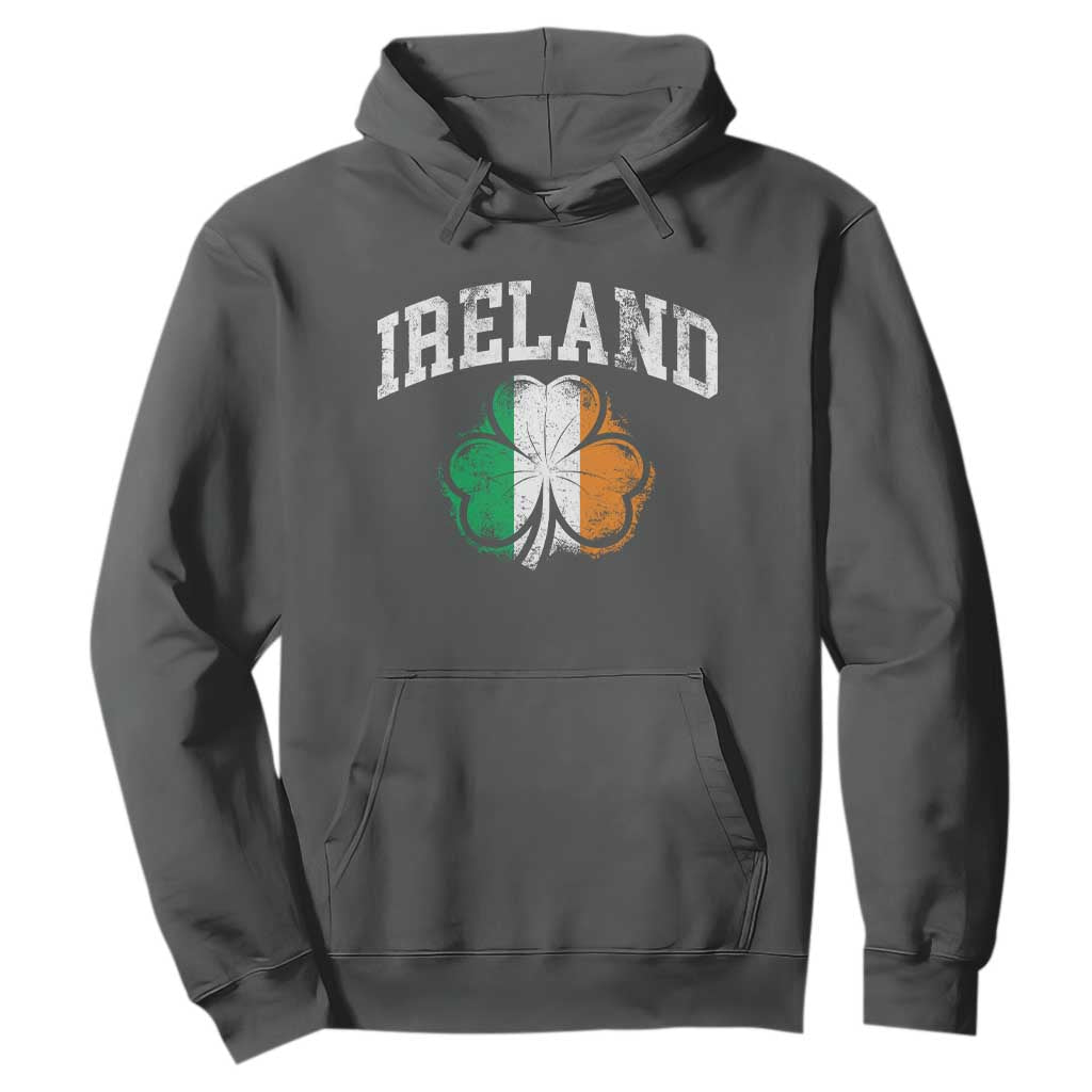 Irish Pride Hoodie Ireland Shamrock Flag St Patricks Day TS11 Dark Heather Print Your Wear